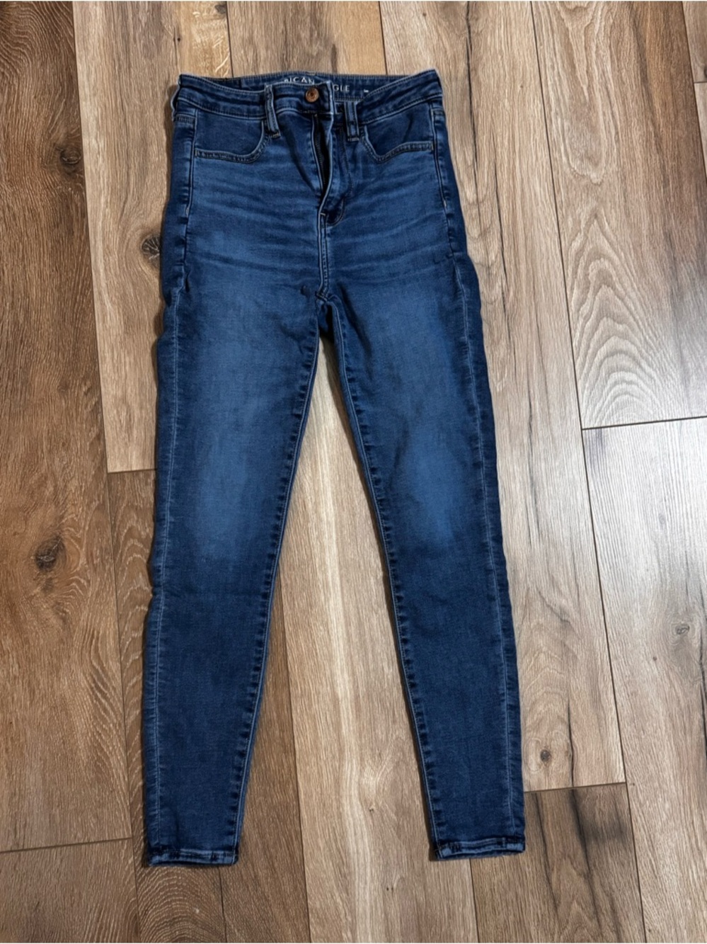 American Eagle Outfitters Dark Blue High-Rise Skinny Jeans